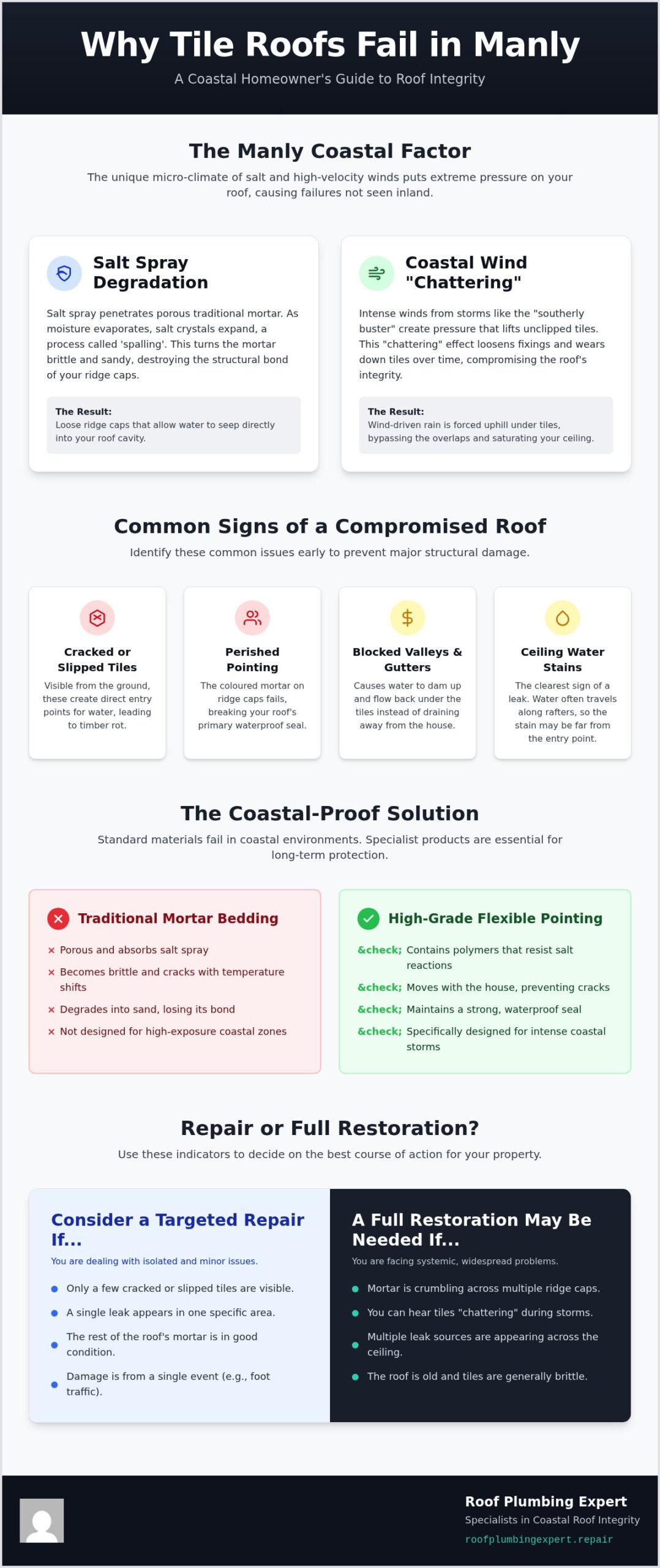 Expert Tile Roof Repair Manly Beach: Coastal Solutions for Leaking Roofs