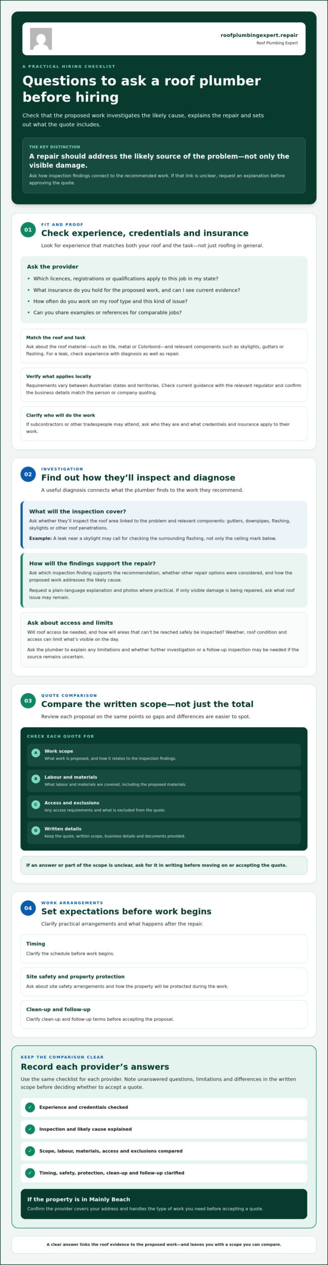 Questions to Ask a Roof Plumber Before Hiring: 2026 Checklist